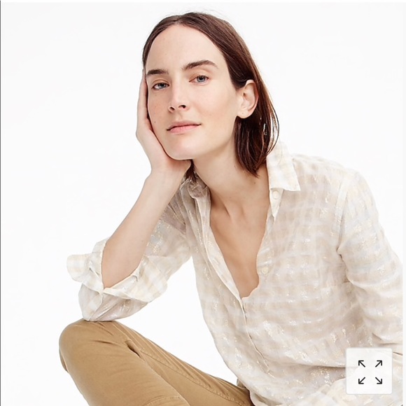 J.crew metallic voille popover, sz 6, NWT - Picture 4 of 6